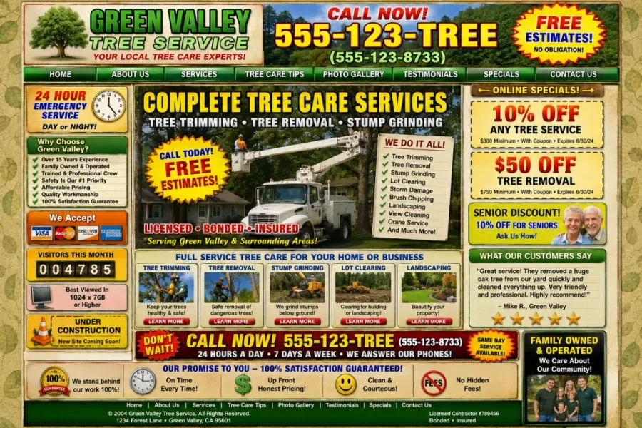 Green Valley Tree Service — new website after Mower Design rebuild